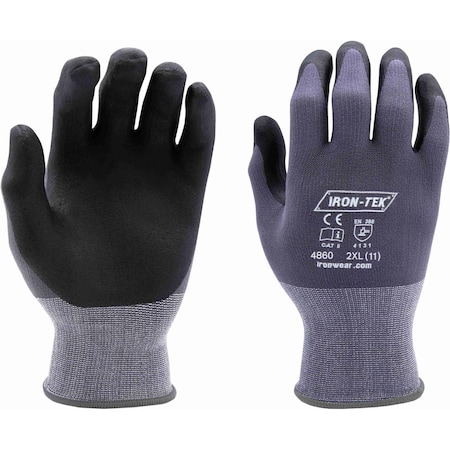 Tear-resistant 15 Ga Iron-Tek Glove , Foam Nitrile Coating W/ Extnd Cuff , Reinforced Stitching PR